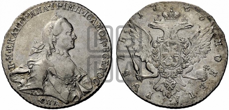 Рубль 1763 года (с шарфом на шее)