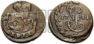 Денга 1786 года ЕМ (ЕМ, Екатеринбургский монетный двор)