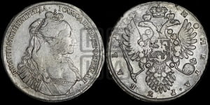 Рубль 1734 года (тип 1735 года, “B” в наплечнике)