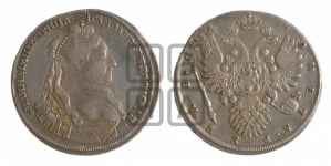 Рубль 1734 года (тип 1735 года, “B” в наплечнике)