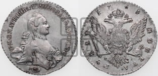 Рубль 1763 года ММД/EI (с шарфом на шее)