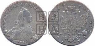 Рубль 1768 года ММД/EI ( MMД, без шарфа на шее)