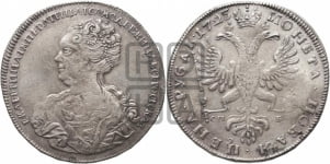 Рубль 1725 года СП-Б (Портрет влево, Петербургский тип, знак двора СПБ под орлом)