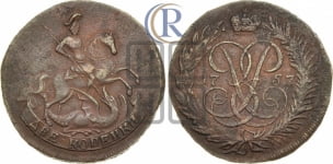 2 копейки 1757 года (гурт сетчатый)