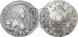 Рубль 1763 года ММД/EI (с шарфом на шее)