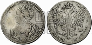 Рубль 1726 года СП-Б (Портрет влево, Петербургский тип, знак двора СПБ под орлом)