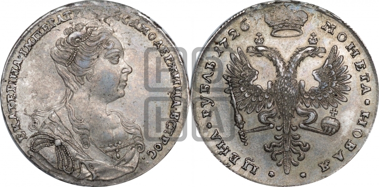Рубль 1726 года (Портрет вправо, Московский тип)