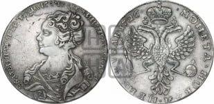 Рубль 1726 года (Портрет влево, Московский тип, хвост орла узкий)