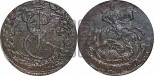 Денга 1784 года КМ (КМ, Сузунский монетный двор)