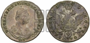 Полуполтинник  1781 года СПБ/АГ (новый тип)