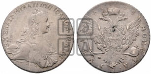 Рубль 1768 года ММД/EI ( MMД, без шарфа на шее)