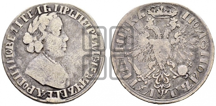 Полуполтинник 1703 ( портрет с ”узким бюстом”, голова меньше)