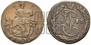 Денга 1786 года КМ (КМ, Сузунский монетный двор)