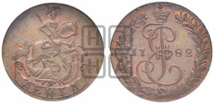 Денга 1782 года КМ (КМ, Сузунский монетный двор). Новодел.