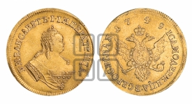 Двойной червонец 1749 года (на реверсе Орел)