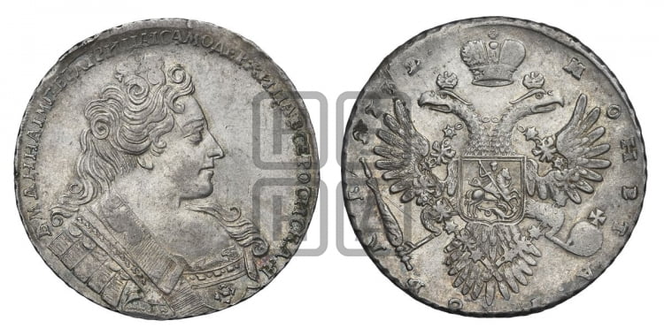 Рубль 1732 года (остальные разновидности, не выделенные редкостью)