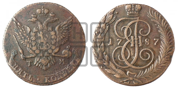 5 копеек 1787 года (ТМ, Таврический монетный двор)