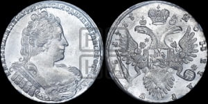 Рубль 1733 года (без броши на груди, разновидности не отмеченные редкостью)
