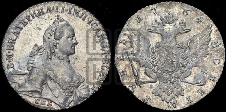 Рубль 1764 года (с шарфом на шее)