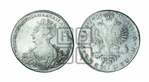 Рубль 1725 года СП-Б (Портрет влево, Петербургский тип, знак двора СПБ под орлом)