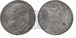 Рубль 1726 года СП-Б (Портрет влево, Петербургский тип, знак двора СПБ под орлом)