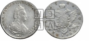 Полуполтинник  1785 года СПБ/ЯА (новый тип)