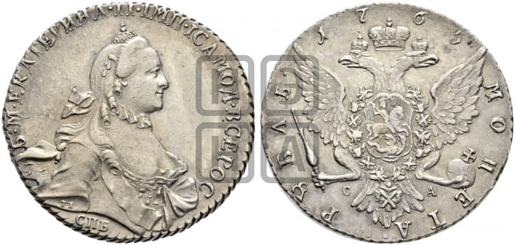 Рубль 1765 года (с шарфом на шее)