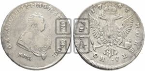 Полтина 1747 года ММД (ММД под портретом)