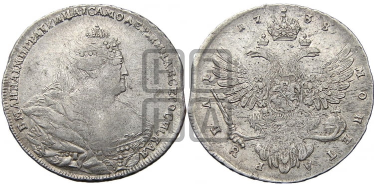 Рубль 1738 года (московский тип)