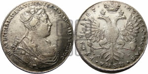 Рубль 1727 года СП-Б (Портрет вправо, Петербургский тип, голова большая)