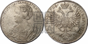 Рубль 1726 года СП-Б (Портрет влево, Петербургский тип, знак двора СПБ под орлом)