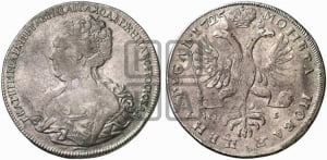 Рубль 1725 года СП-Б (Портрет влево, Петербургский тип, знак двора СПБ под орлом)