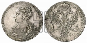 Рубль 1726 года (Портрет влево, Московский тип, хвост орла узкий)