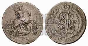 2 копейки 1765 года СПМ (СПМ, Санкт-Петербургский монетный двор)