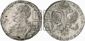 Рубль 1726 года (Портрет влево, Московский тип, хвост орла узкий)