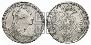 Полтина 1734 года (тип 1735 года, с кулоном на груди)