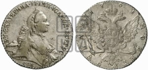 Рубль 1764 года СПБ / СА (с шарфом на шее)