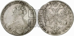 Рубль 1726 года СП-Б (Портрет влево, Петербургский тип, знак двора СПБ под орлом)