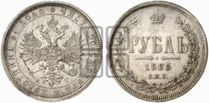 Рубль 1885 года СПБ/АГ (орел 1859 года СПБ/АГ)