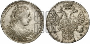 Рубль 1730 года (корсаж не параллелен окружности)