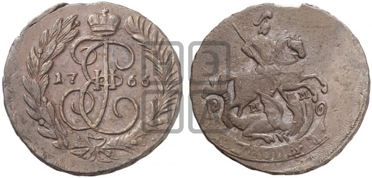 2 копейки 1766 года (ММ, Красный  монетный двор)