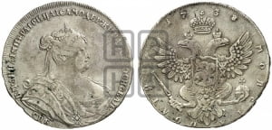 Полтина 1738 года СПБ (петербургский тип, со знаком СПБ)