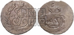 2 копейки 1766 года ММ (ММ, Красный  монетный двор)