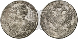 Рубль 1726 года СП-Б (Портрет влево, Петербургский тип, знак двора СПБ под орлом)