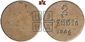 2 пенни 1866 года