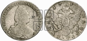 Рубль 1783 года СПБ/ММ (новый тип)