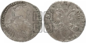 Полтина 1733 года (голова меньше, ближе к центру)