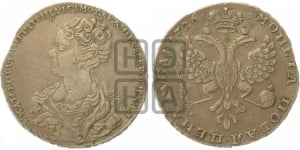 Рубль 1726 года (Портрет влево, Московский тип, хвост орла узкий)