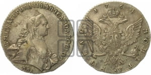 Рубль 1764 года ММД/EI (с шарфом на шее)