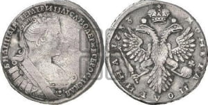Полтина 1733 года (голова смещена влево)